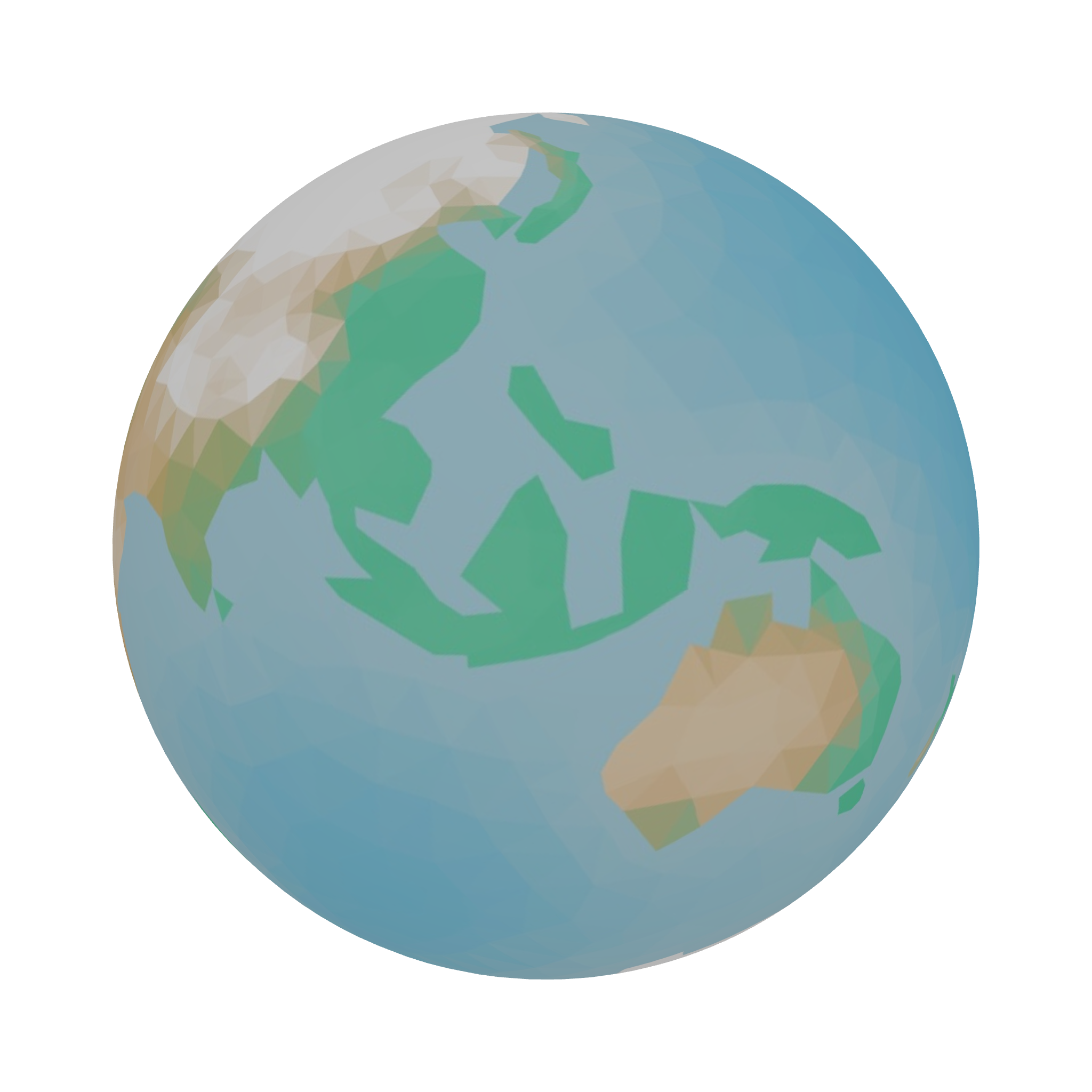 The same world map wrapped around a globe