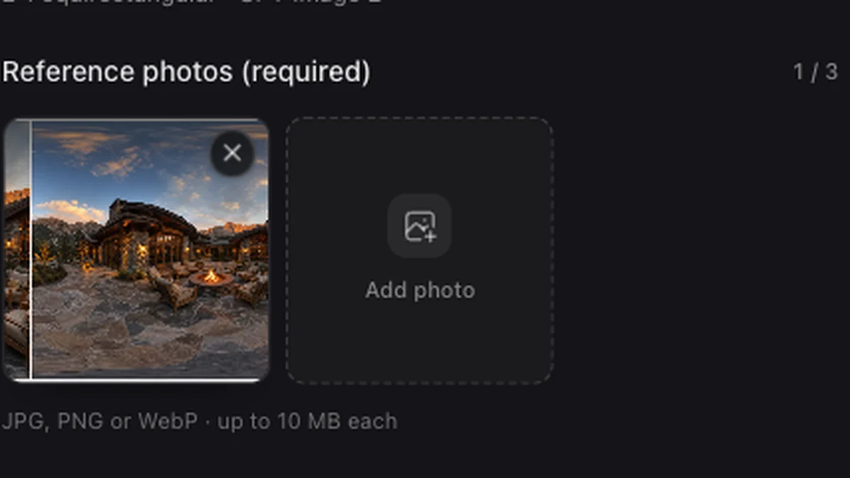 A reference photograph loaded in the photo workspace