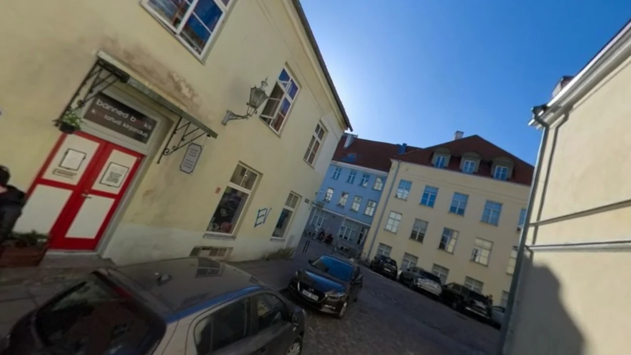 A frame from an actual recorded street panorama rotation